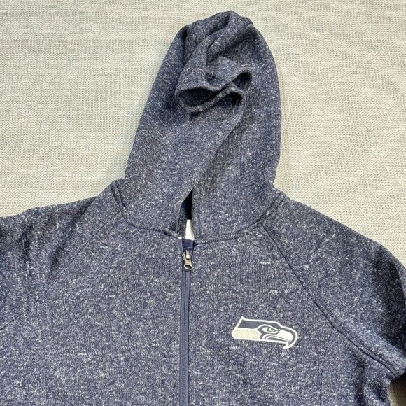 NFL Team Apparel Womens Heather Blue Seattle Seahawks Full Zip Jacket Size Small - Picture 13 of 15